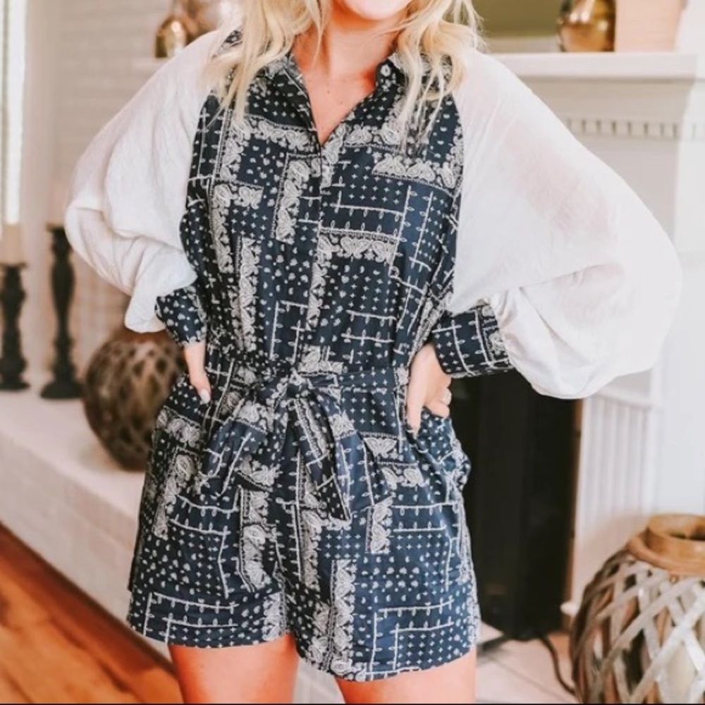 Whiteroom + Cactus Handkerchief Button Up Romper